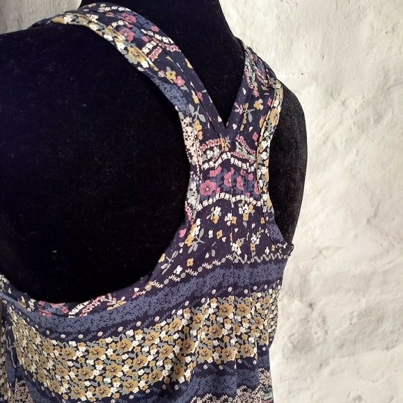 Bejewel floral striped racerback tank size S - Picture 2 of 7